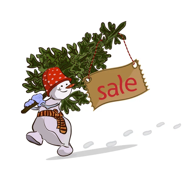 Kardan adamla yılbaşı kartı.