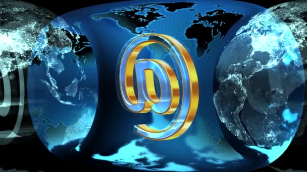 Земля і знак електронної пошти — стокове відео
