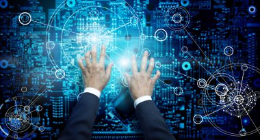 Elektronik devre ağ grunge arka plan