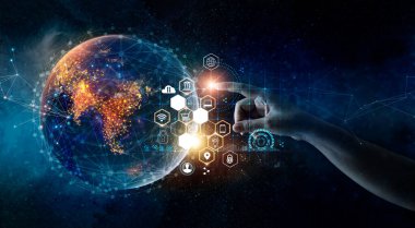 Dünya ve küresel ağ bağlantısı, Telekomünikasyon iletişimi, Sosyal medya ve dijital pazarlama, iş veri alışverişleri, Yatırım, Mali ve Yeni Çağ bankacılığı