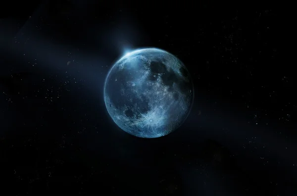 Blauwe volle maan op alle sterren op nacht-originele afbeelding van Nasa.gov — Stockfoto