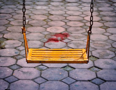 Tehlike çimento zemin çocuk salıncak Bahçesi için