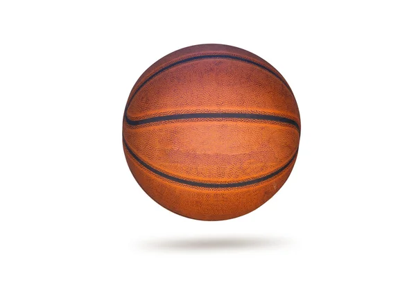 Old basketball on white background — Stock Photo, Image