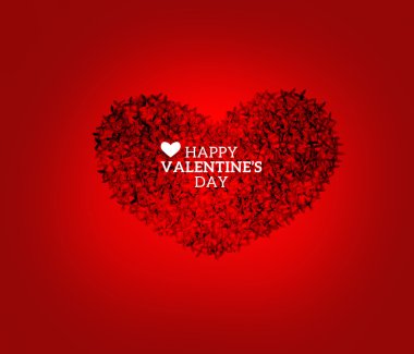 kalp kırmızı zemin üzerine çiçek valentin'ın gün