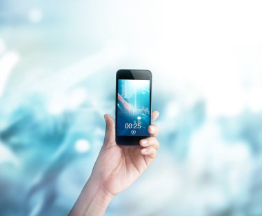 Hayranları tarafından hareket eden smartphone Sahne Alanı'nda müzisyen resmini çek