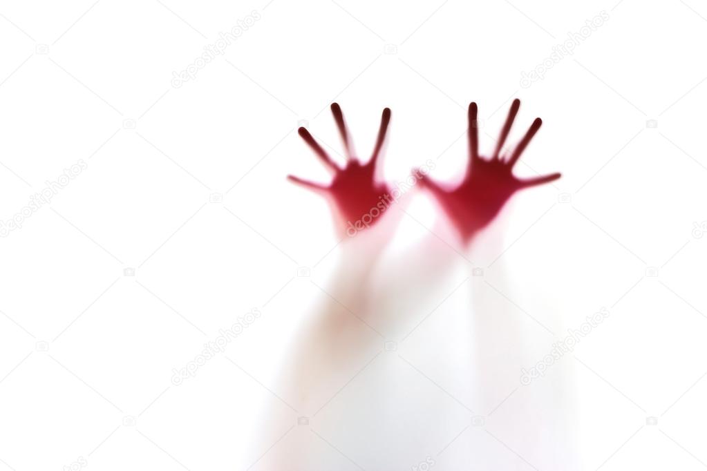 Abstract silhouette of a hands, soft focus and blur