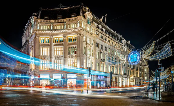 Regent Street Zur Weihnachtszeit London Großbritannien — Stockfoto