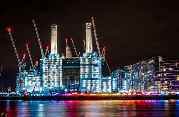 Centrale Électrique Battersea Dans Nuit Londres — Photo