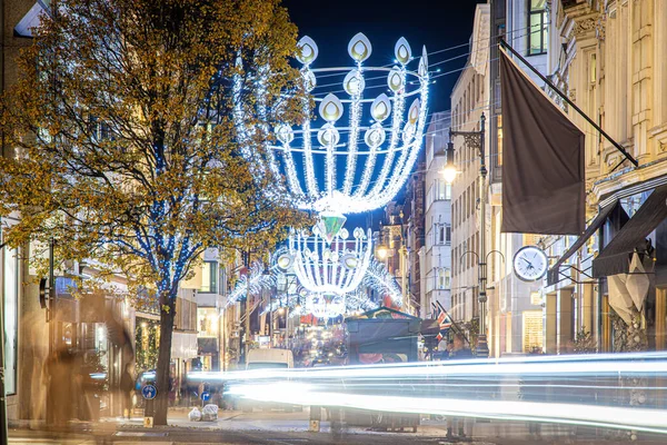 Decorazioni Natalizie Bond Street Londra — Foto Stock