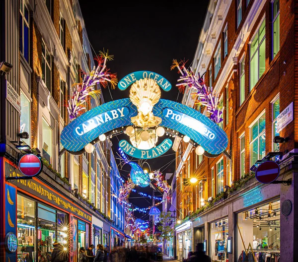Carnaby Weihnachtsdekoration 2019 Soho London — Stockfoto
