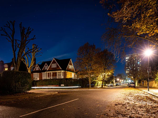 Primrose Hill Lakónegyede Éjszaka London — Stock Fotó