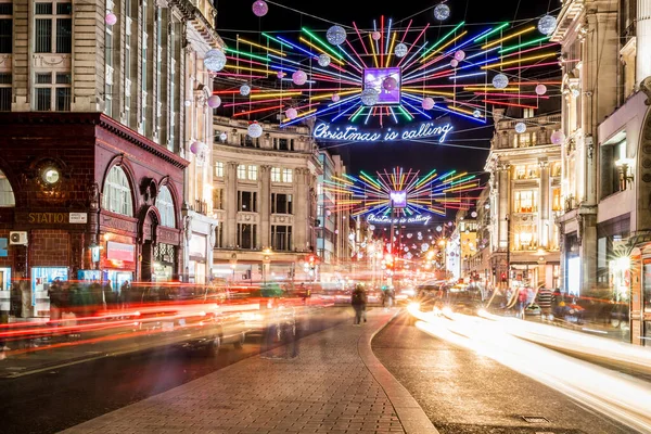 Karácsonyi Fények London Központjában Egyesült Királyság — Stock Fotó