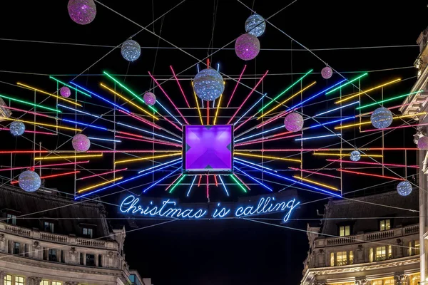 Weihnachtsbeleuchtung Zentrum Von London Großbritannien — Stockfoto