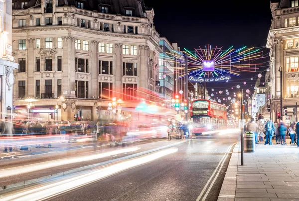 Światła Świąteczne Centrum Londynu Wielka Brytania — Zdjęcie stockowe