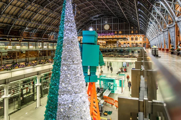 Estação Pancras Época Natal Londres — Fotografia de Stock