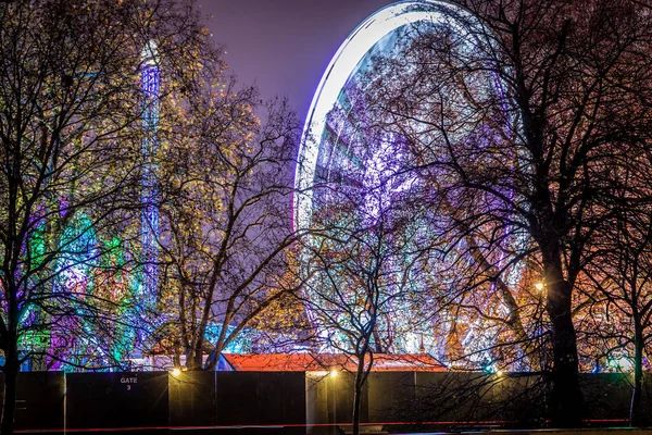 Christmas Funfair Night London — Stock Photo, Image