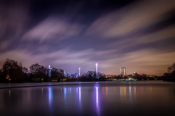 Karácsonyi Vidámpark Éjjel London — Stock Fotó