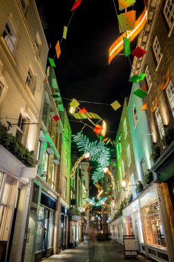 Noel ışıkları 2016 Carnaby, Londra, İngiltere