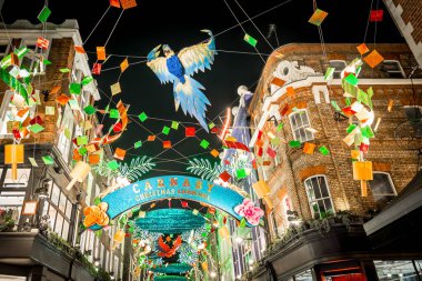Noel ışıkları 2016 Carnaby, Londra, İngiltere