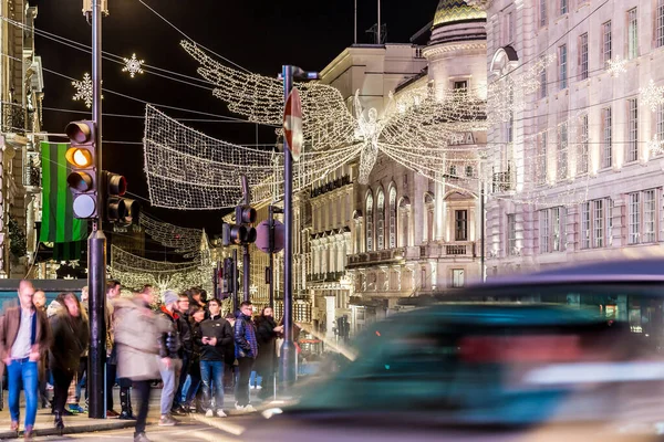 Regentes Rua Decorada Para 2017 Natal Londres — Fotografia de Stock