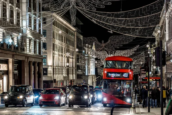 Вулиця Регентів Прикрашена Різдво 2017 Року Лондоні — стокове фото