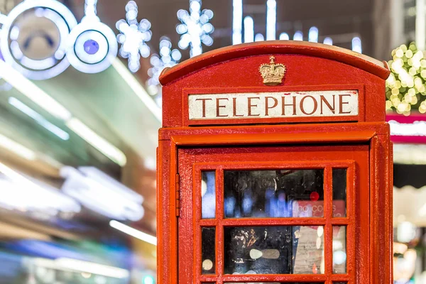 Telefon Londynie Czasie Bożego Narodzenia — Zdjęcie stockowe