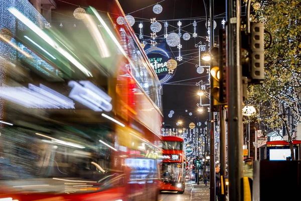 Oxford Street Christmas Time London — Fotografie, imagine de stoc