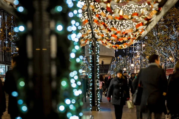 Oxford Street Christmas Time Londra Regno Unito — Foto Stock