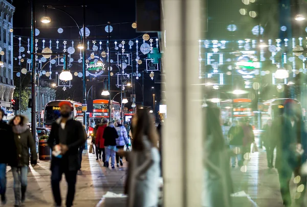 Oxford Street Der Weihnachtszeit London — Stockfoto