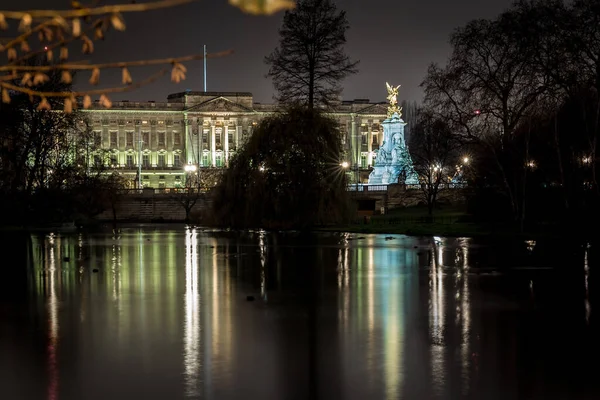 Buckingham Palace Dans Nuit Hiver Londres Royaume Uni — Photo