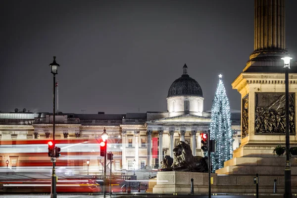 英国伦敦 圣诞期间的特拉法加广场 — 图库照片