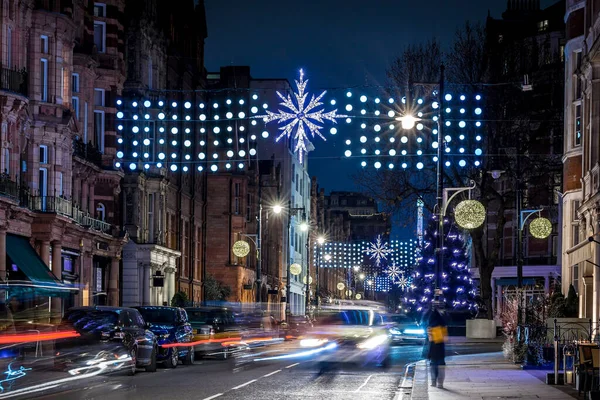 Mayfair Noche Navidad Londres Reino Unido —  Fotos de Stock