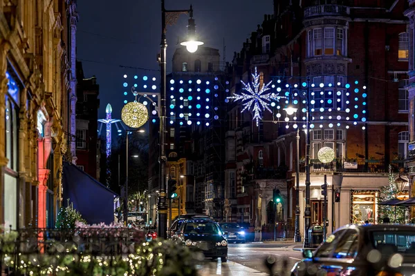 Mayfair Noite Natal Londres Reino Unido — Fotografia de Stock