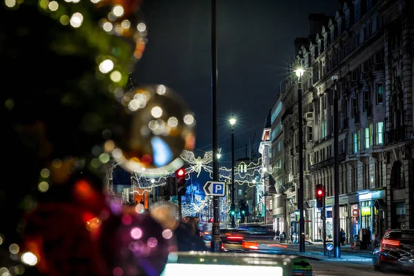 Picadilly Decorado Para Navidad Londres Reino Unido —  Fotos de Stock