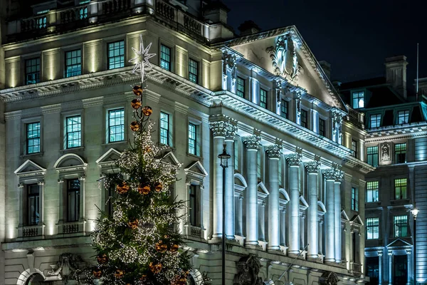 Picadilly Díszített Karácsonyra London Egyesült Királyság — Stock Fotó