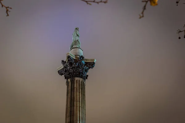 Nelsons Säule Trafalgar Square London Großbritannien — Stockfoto
