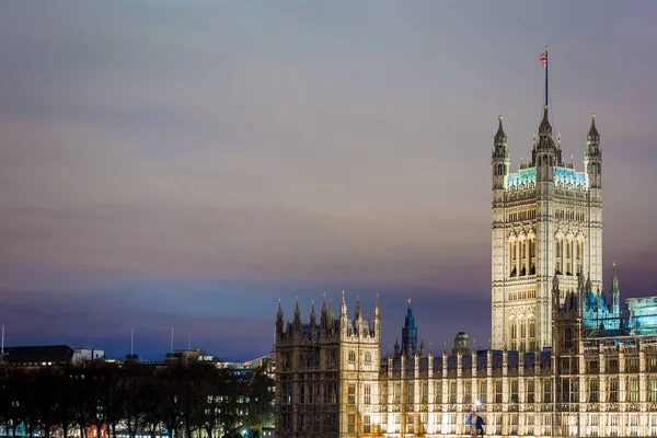 Casas Parlamento Noite Londres — Fotografia de Stock