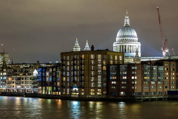 Pauls Katedral Vintern Natt London — Stockfoto