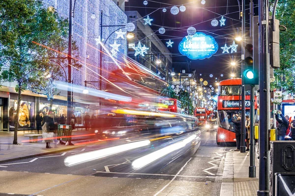 Świąteczne Lampki 2016 Oxford Street Londyn Anglia — Zdjęcie stockowe