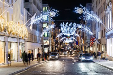 Noel ışıkları 2016 Mayfair, Londra, İngiltere