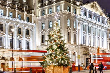 Waterloo 'daki Noel ağacı 2016' da, Londra, İngiltere