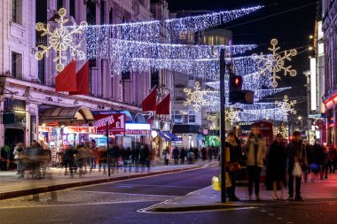 Londra, İngiltere 'de Noel ışıkları