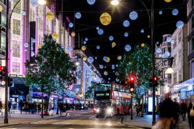 Noel ışıkları 2016 Oxford Caddesi, Londra, İngiltere