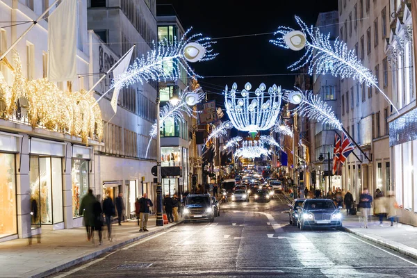 Рождественские Огни 2016 Года Mayfair Лондон Англия — стоковое фото