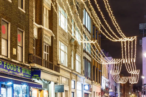 Vánoční Světla Londýně Velká Británie — Stock fotografie