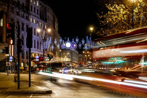 Światła Świąteczne Londynie Wielka Brytania — Zdjęcie stockowe