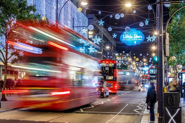 Lumini Crăciun 2016 Strada Oxford Londra Anglia — Fotografie, imagine de stoc