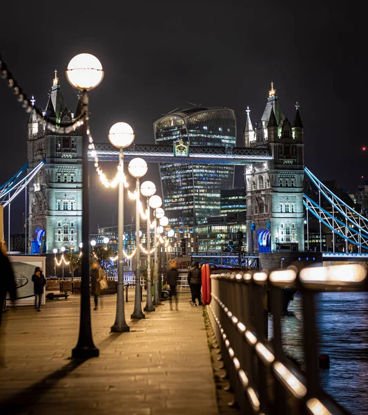 Panorama Tower Bridge Vintern London England Storbritannien — Stockfoto