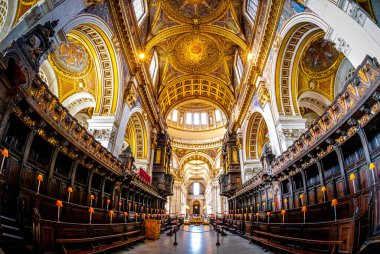 Londra, İngiltere, İngiltere 'deki Saint Paul katedralinin iç manzarası.