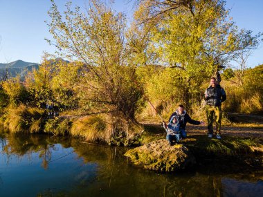 İspanya 'da sabah Ebro nehrinin havadan görünüşü